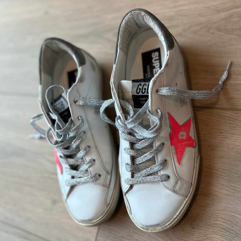 AUTHENTIC Golden Goose Superstar Low hot pink star. Nordstroms. WILL NOT TEXT.